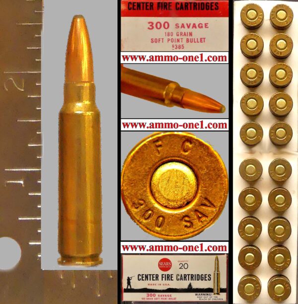 .300 savage, 1250 grain jsp, one box of 20 cartridges .300 savage, 1250 grain jsp, one box of 20 cartridges