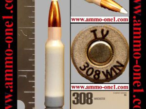 .308 win. true velocity composite case, "tv" h/s, accubond bullet, one cartridge not a box, *no writing on the case as on the box* see details below.