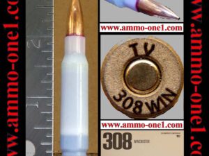 .308 win. true velocity composite, "tv" h/s, hpbt bullet, one cartridge not a box! *no writing on case. see more detail below.*