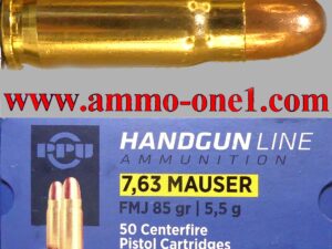.30 mauser or 7.63 mauser, by ppu, box of 50, fmj, discounts as low as $39.95.