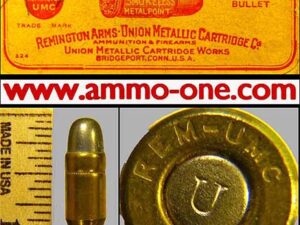 .35 s&w auto, "rem umc" h/s, "u" on nickel primer, one cartridge, not a box!