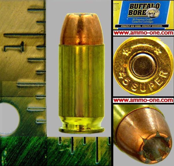 .45 super by buffalo bore, jhp, one cartridge not a box!