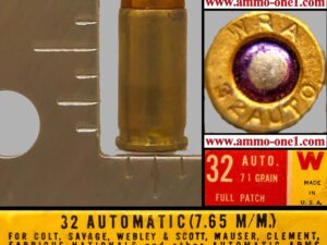 .32auto / 32 acp, "older wra" headstamp by winchester, one cartridge, not a box. .32auto / 32 acp, "older wra" headstamp by winchester, one cartridge, not a box.