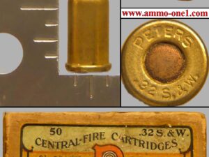 .32 smith & wesson short, "peters .32 s.&w." h/s, one cartridge not the box. .32 smith & wesson short, "peters .32 s.&w." h/s, one cartridge not the box.