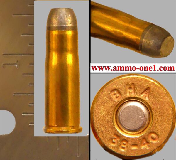 .38 40 winchester, 38 40 wcf by black hills, lead, one cartridge, not a box. .38 40 winchester, 38 40 wcf by black hills, lead, one cartridge, not a box.