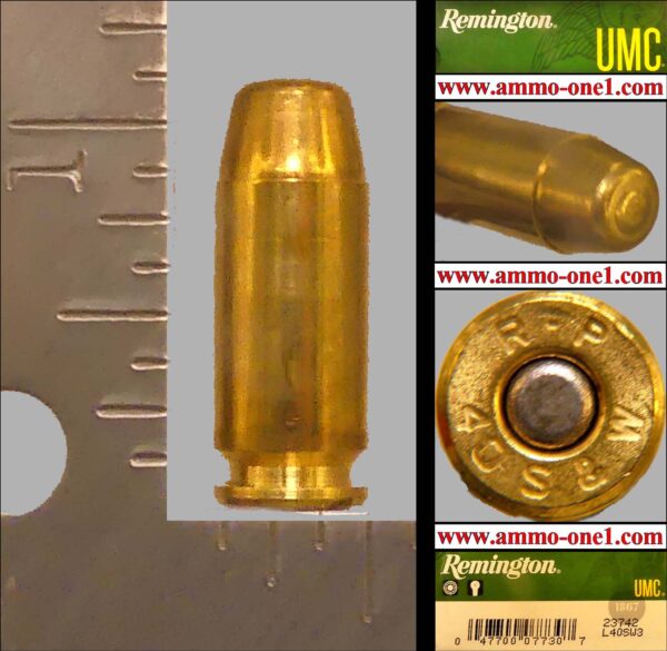 .40 smith & wesson, "r p 40 s&w" h/s by remington, fmj, one cartridge, not a box. .40 smith & wesson, "r p 40 s&w" h/s by remington, fmj, one cartridge, not a box.