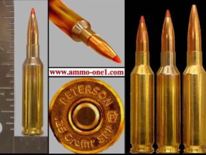.25 creedmoor with "crdmr srp" h/s, "small rifle primer" by peterson cartridge co. (still considered a wildcat) one cartridge not a box! .25 creedmoor with "crdmr srp" h/s, "small rifle primer" by peterson cartridge co. (still considered a wildcat) one cartridge not a box!