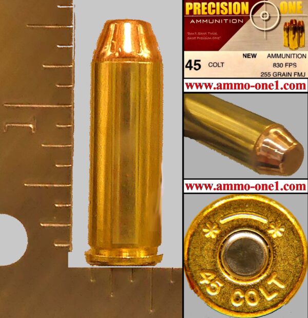 .45 colt #02, "new" "starline" brass cases with 255 fmj by precision one, one cartridge not a box! .45 colt #02, "new" "starline" brass cases with 255 fmj by precision one, one cartridge not a box!