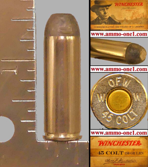 .45 colt #04, 2010 limited edition, oliver f.winchester limited addition, nickel case, "ofw" head stamp one cartridge not a box!