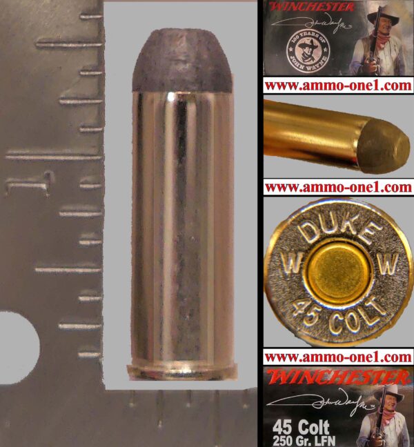 .45 colt #04, 2007 limited edition, john wayne limited addition, nickel case, "duke" head stamp one cartridge not a box! .45 colt #04, 2007 limited edition, john wayne limited addition, nickel case, "duke" head stamp one cartridge not a box!