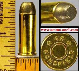 .45 s & w schofield, new production, one cartridge not a box. .45 s & w schofield, new production, one cartridge not a box.