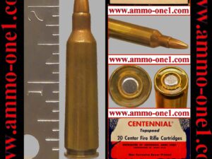 .22 250 remington by centennial arms corp., unusual recessed head with raised primer pocket, j.s.p., *nice patina*, one cartridge, not a box. .22 250 remington by centennial arms corp., unusual recessed head with raised primer pocket, j.s.p., *nice patina*, one cartridge, not a box.