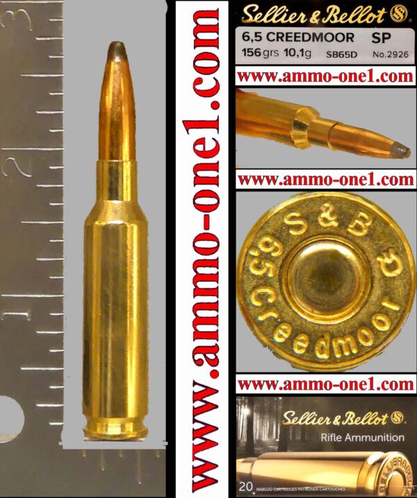 2.) 6.5 creedmoor by s&b*, 156gr. jps, one cartridge not a box! 2.) 6.5 creedmoor by s&b*, 156gr. jps, one cartridge not a box!