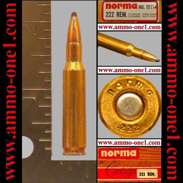 .222 remington by norma, "jsp", "norma" h/s, one cartridge not a box! .222 remington by norma, "jsp", "norma" h/s, one cartridge not a box!