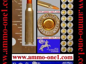 .223 remington by colt / barnaul, 2014 special run, "colt" h/s, 62 gr. fmj, bimetal case, one box of 20 cartridges, box not mint!.