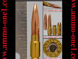 .338 razorback wildcat by underwood ammo company, usa, “live”, one cartridge not a box. .338 razorback wildcat by underwood ammo company, usa, “live”, one cartridge not a box.
